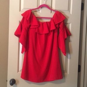 Beautiful bell sleeve, off the shoulder dress.